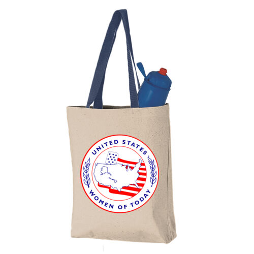 11L Canvas Tote with Contrast-Color Handles Thumbnail